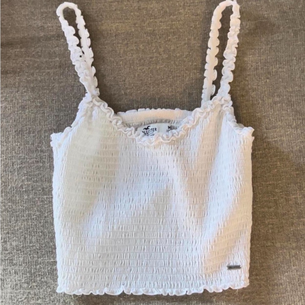 Hollister White Ruffled Top